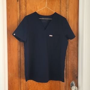 Figs womens navy blue scrub top